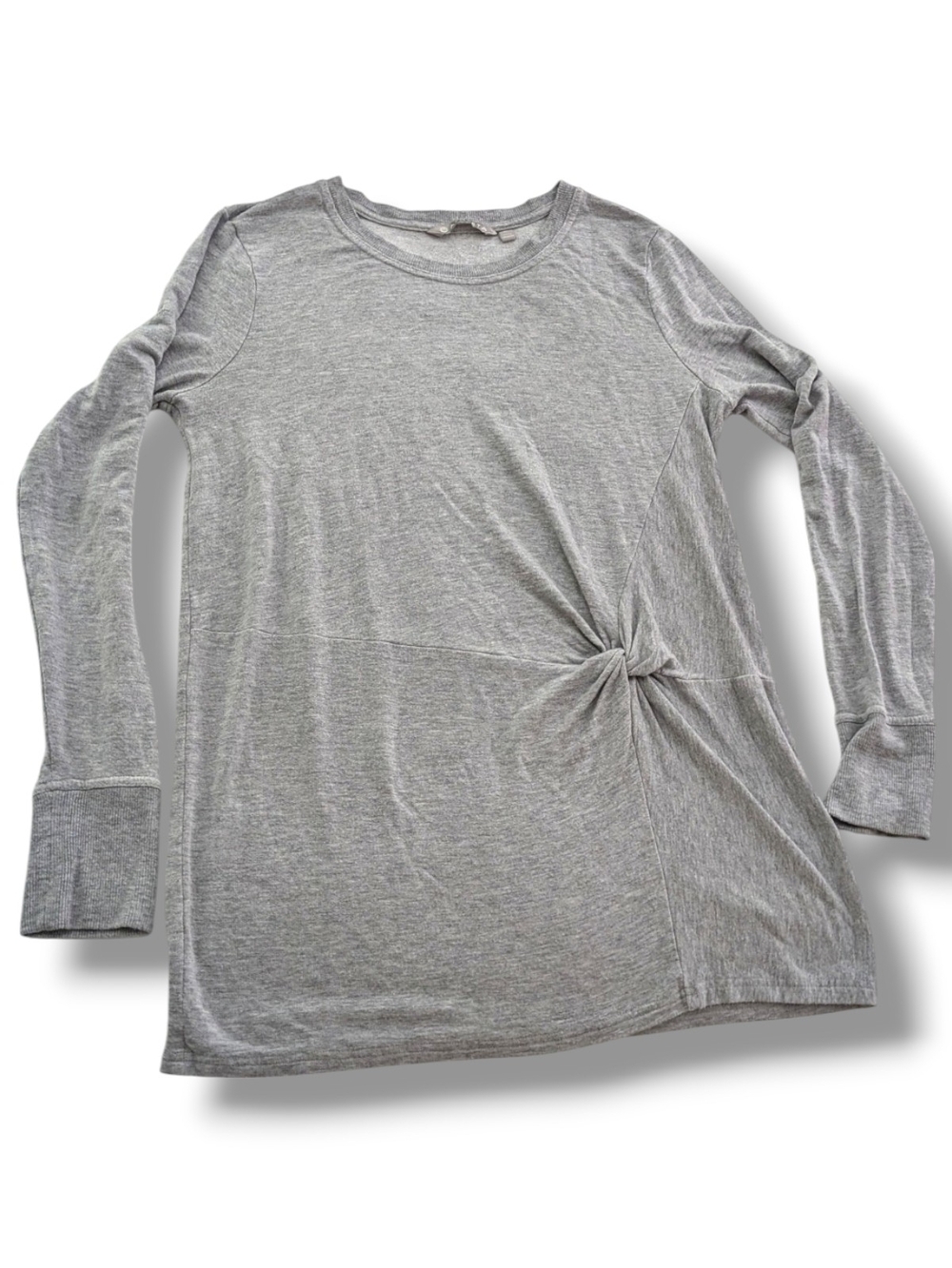 Athleta Nirvana Twist Front Clarity Long Sleeve Sweatshirt Gray Size M EUC